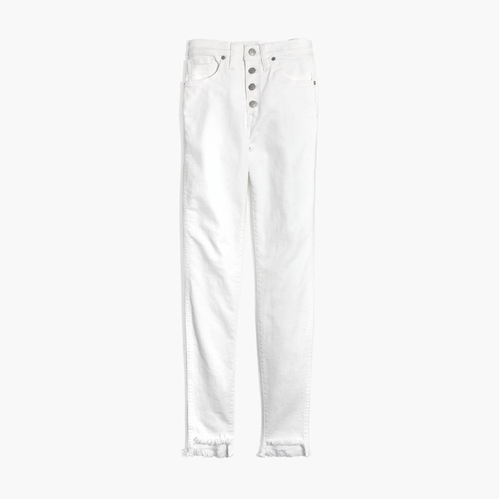 Madewell 10" High-Rise Skinny Jeans in Pure White: Step-Hem Edition, Size 25 🤍